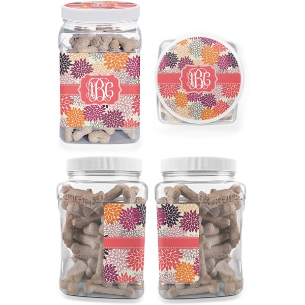 Mums Flower Pet Treat Jar - Multiple Angles