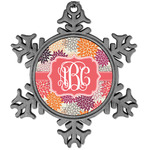 Mums Flower Vintage Snowflake Ornament (Personalized)