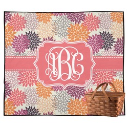 Mums Flower Outdoor Picnic Blanket (Personalized)