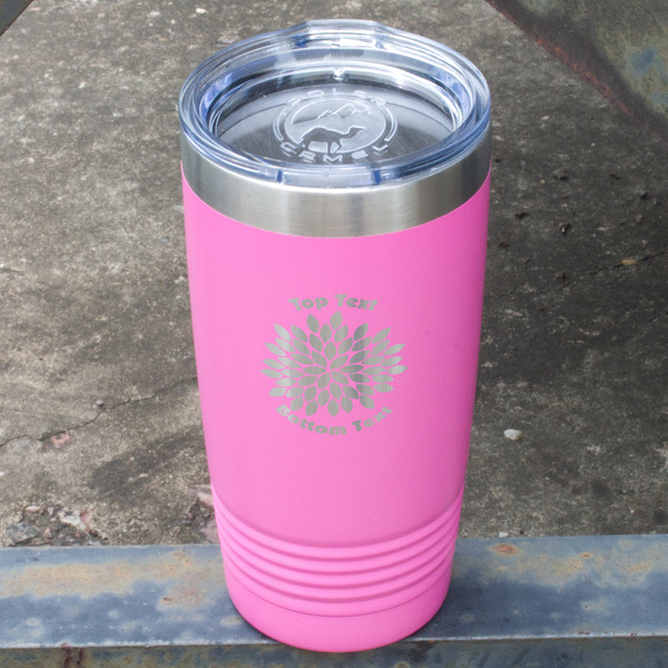 Mums Flower Pink Polar Camel Tumbler - 20oz - Angled