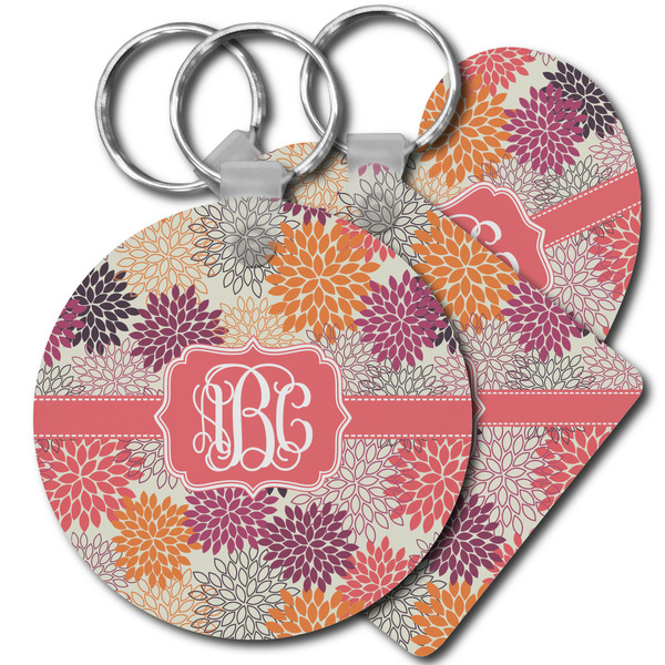 Custom Mums Flower Plastic Keychain (Personalized)