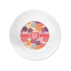 Mums Flower Plastic Party Appetizer & Dessert Plates - 6" (Personalized)