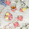 Mums Flower Plastic Party Appetizer & Dessert Plates - In Context