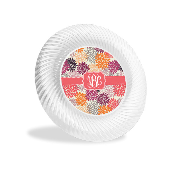 Custom Mums Flower Plastic Party Appetizer & Dessert Plates - 6" (Personalized)