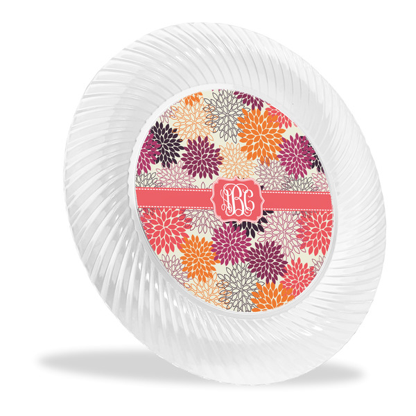 Custom Mums Flower Plastic Party Dinner Plates - 10" (Personalized)