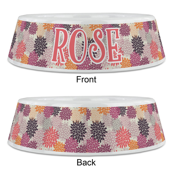 Mums Flower Plastic Pet Bowls - Large - APPROVAL