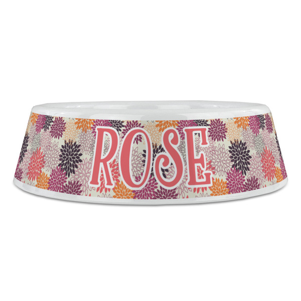 Mums Flower Plastic Pet Bowls - Large - FRONT