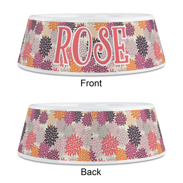 Mums Flower Plastic Pet Bowls - Medium - APPROVAL