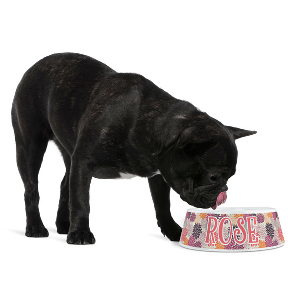 Mums Flower Plastic Pet Bowls - Medium - LIFESTYLE