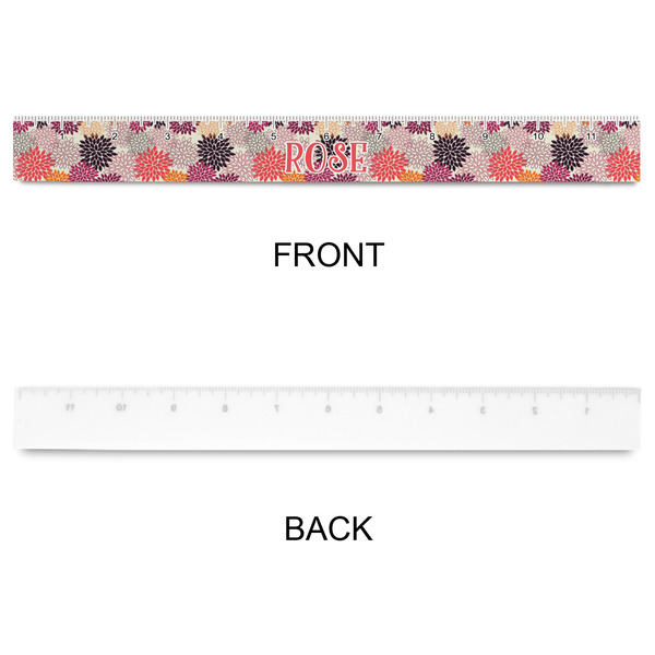 Mums Flower Plastic Ruler - 12" - APPROVAL