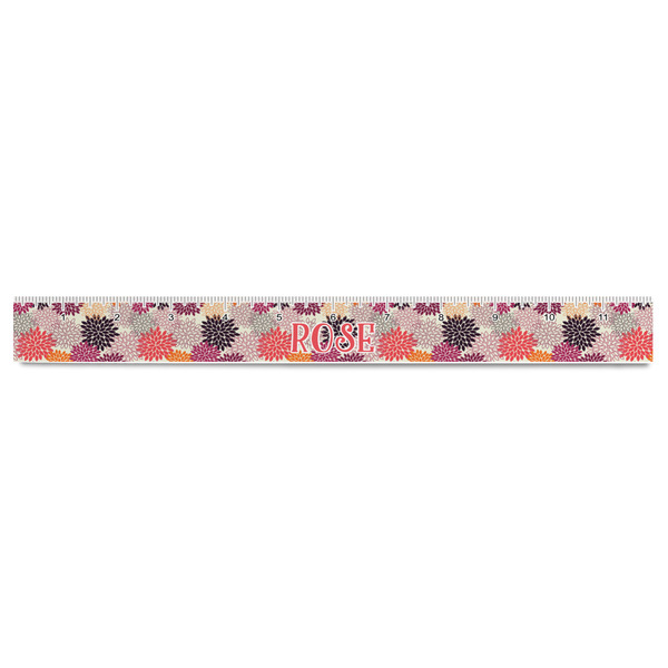 Mums Flower Plastic Ruler - 12" - FRONT