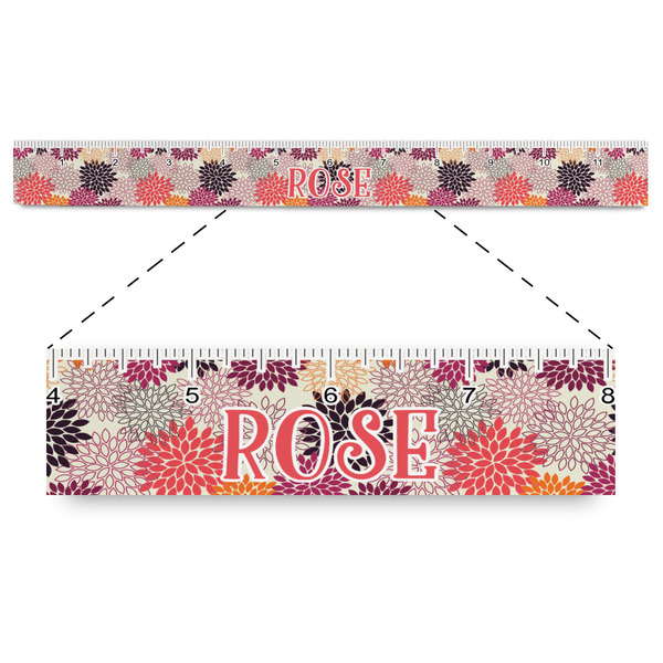 Custom Mums Flower Plastic Ruler - 12" (Personalized)