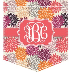 Mums Flower Iron On Faux Pocket (Personalized)