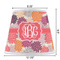 Mums Flower Poly Film Empire Lampshade - Dimensions