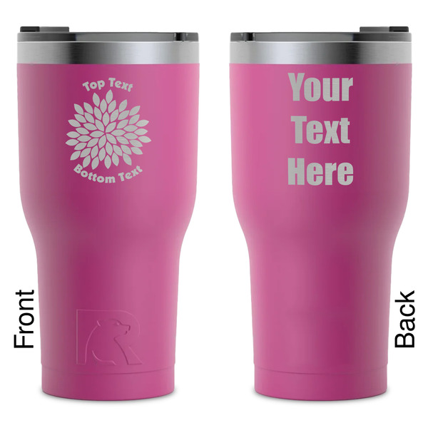 Custom Mums Flower RTIC Tumbler - Magenta - Laser Engraved - Double-Sided (Personalized)