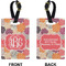 Mums Flower Rectangle Luggage Tag (Front + Back)