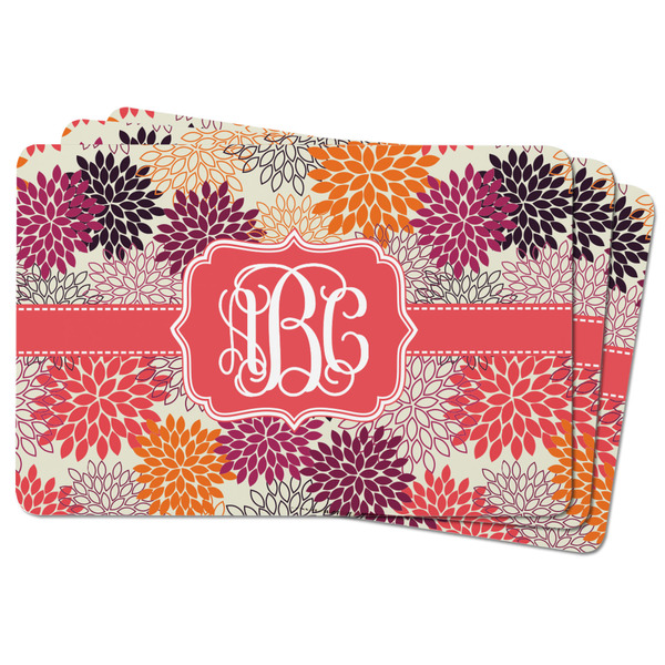 Mums Flower Rectangular Fridge Magnet - THREE