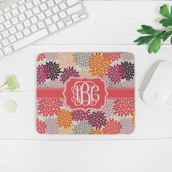 Mums Flower Rectangular Mouse Pad - LIFESTYLE 2