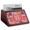 Mums Flower Red Mahogany Business Card Holder - Angle