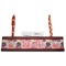 Mums Flower Red Mahogany Nameplates with Business Card Holder - Straight