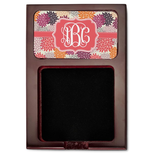 Mums Flower Red Mahogany Sticky Note Holder - Flat