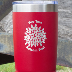 Mums Flower 20 oz Stainless Steel Tumbler - Red - Single Sided (Personalized)