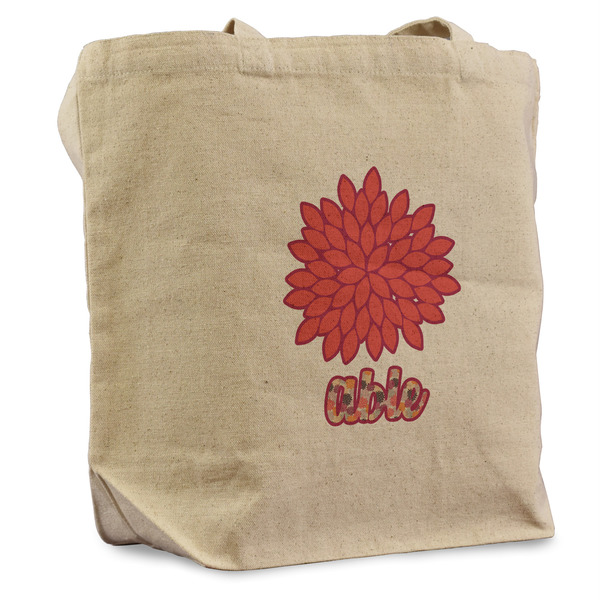 Custom Mums Flower Reusable Cotton Grocery Bag (Personalized)