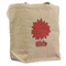 Mums Flower Reusable Cotton Grocery Bag - Front View