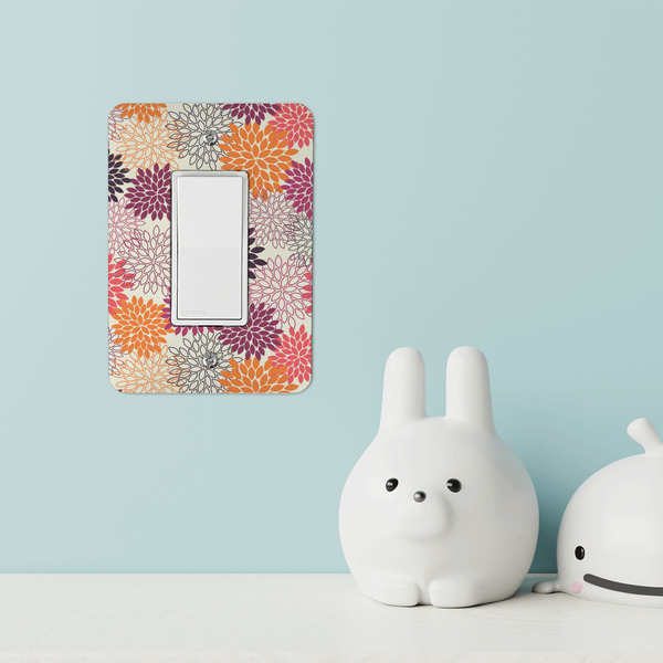 Mums Flower Rocker Light Switch Covers - Single - IN CONTEXT