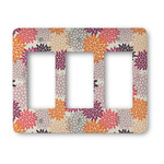 Mums Flower Rocker Style Light Switch Cover - Three Switch