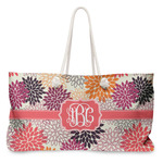 Mums Flower Large Tote Bag with Rope Handles (Personalized)