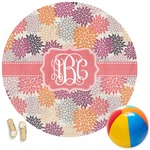 Mums Flower Round Beach Towel (Personalized)