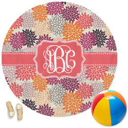 Mums Flower Round Beach Towel (Personalized)