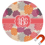 Mums Flower Round Car Magnet - 6" (Personalized)