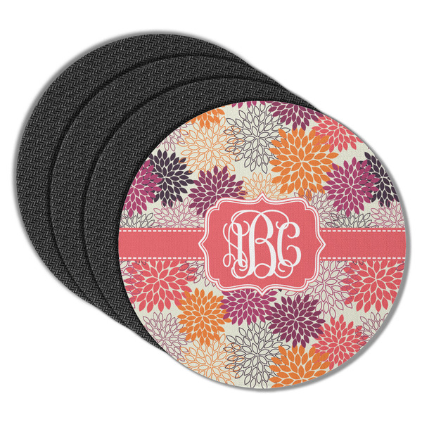 Mums Flower Round Coaster Rubber Back - Main