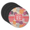 Mums Flower Round Rubber Backed Coasters - Set of 4 (Personalized)
