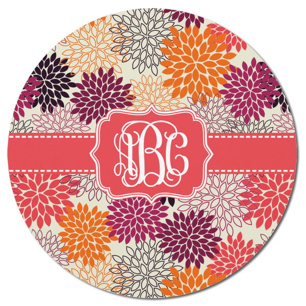 Mums Flower Round Fridge Magnet - FRONT