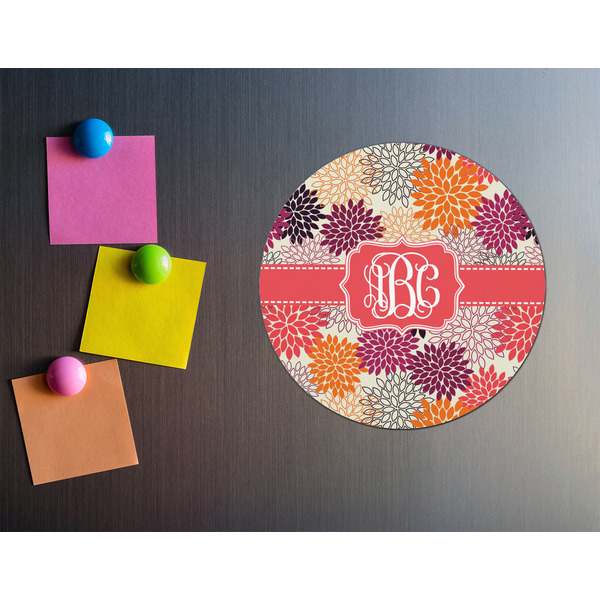 Mums Flower Round Fridge Magnet - LIFESTYLE