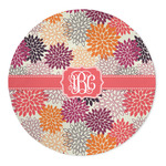 Mums Flower 5' Round Indoor Area Rug (Personalized)