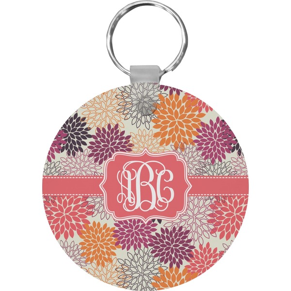 Mums Flower Round Keychain (Personalized)