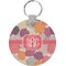 Mums Flower Round Plastic Keychain (Personalized)