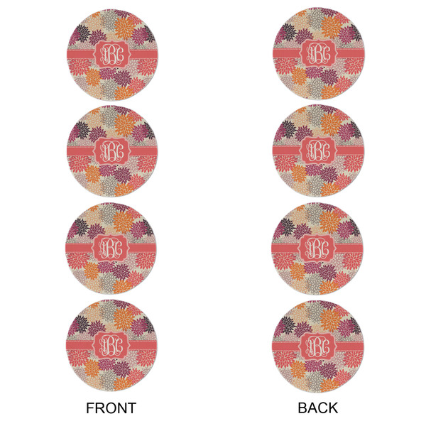 Mums Flower Round Linen Placemats - APPROVAL Set of 4 (double sided)