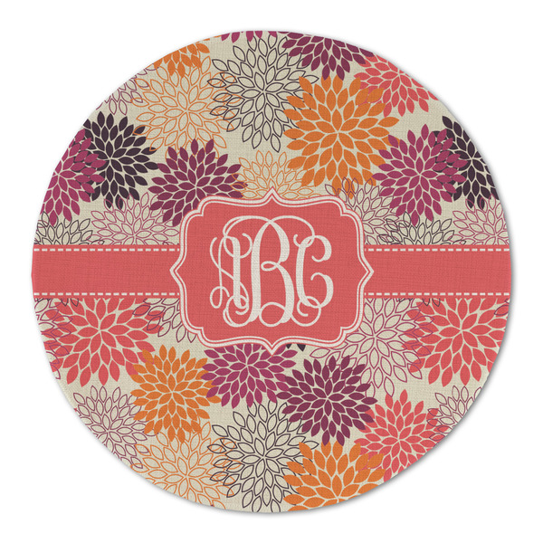 Custom Mums Flower Round Linen Placemat (Personalized)