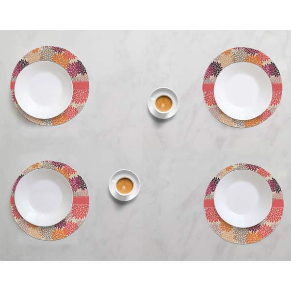 Mums Flower Round Linen Placemats - LIFESTYLE (set of 4)