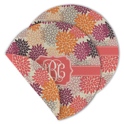 Mums Flower Round Linen Placemat - Double Sided (Personalized)