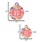 Mums Flower Round Pet ID Tag - Large - Comparison Scale