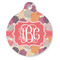 Mums Flower Round Pet ID Tag - Large - Front