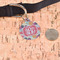 Mums Flower Round Pet ID Tag - Large - In Context