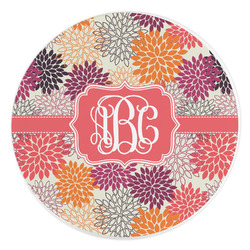 Mums Flower Round Stone Trivet (Personalized)