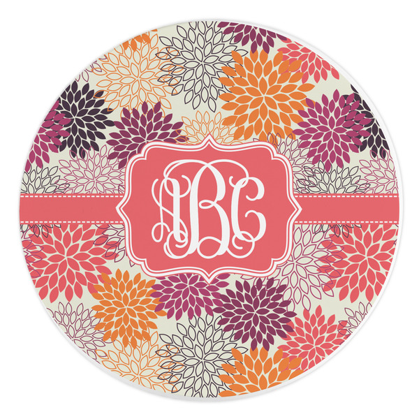Custom Mums Flower Round Stone Trivet (Personalized)